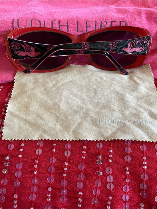 Judith Lieber Handmade in Italy ?? Crystal Encrusted Black Pink Sunglasses main image 16